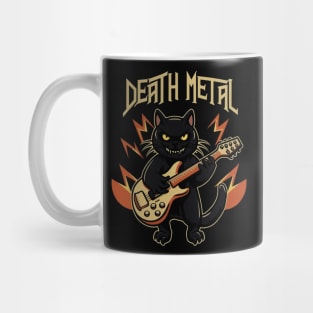 Death Metal Satanic Baphomet Cat playing guitar Mug